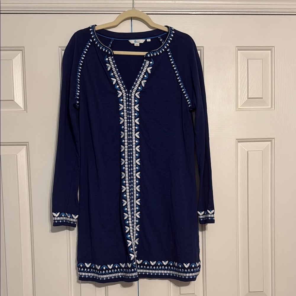 Boden Navy Blue Embroidered Tunic medium